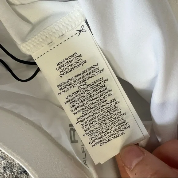 NWT RLX Ralph Lauren White Mini Pleated Tennis Skirt Skort Women's Sz L - Picture 10 of 12